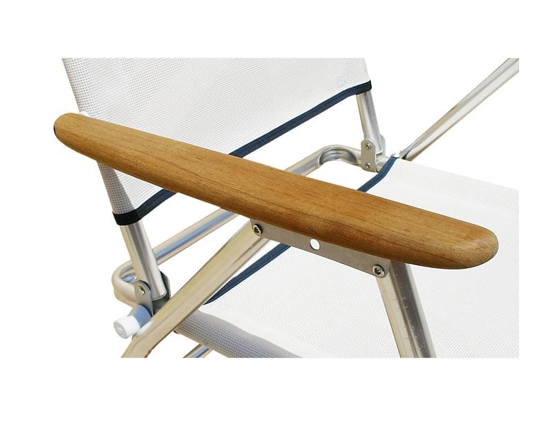FORMA MARINE  Outdoor Chair with Teak Armrests-Textilene Fabric Folding Aluminum Blue, PA160BT #color_blue