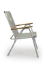 FORMA MARINE Folding Aluminum High Back Grey Boat Chair with Bamboo Armrests, Model ECO150G