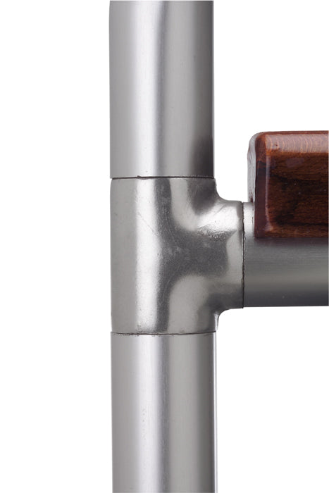 FORMA MARINE Boat Chair High-End Folding Aluminum with Teak Armrests and uniform Fabric A6000NBUNI #color_navy