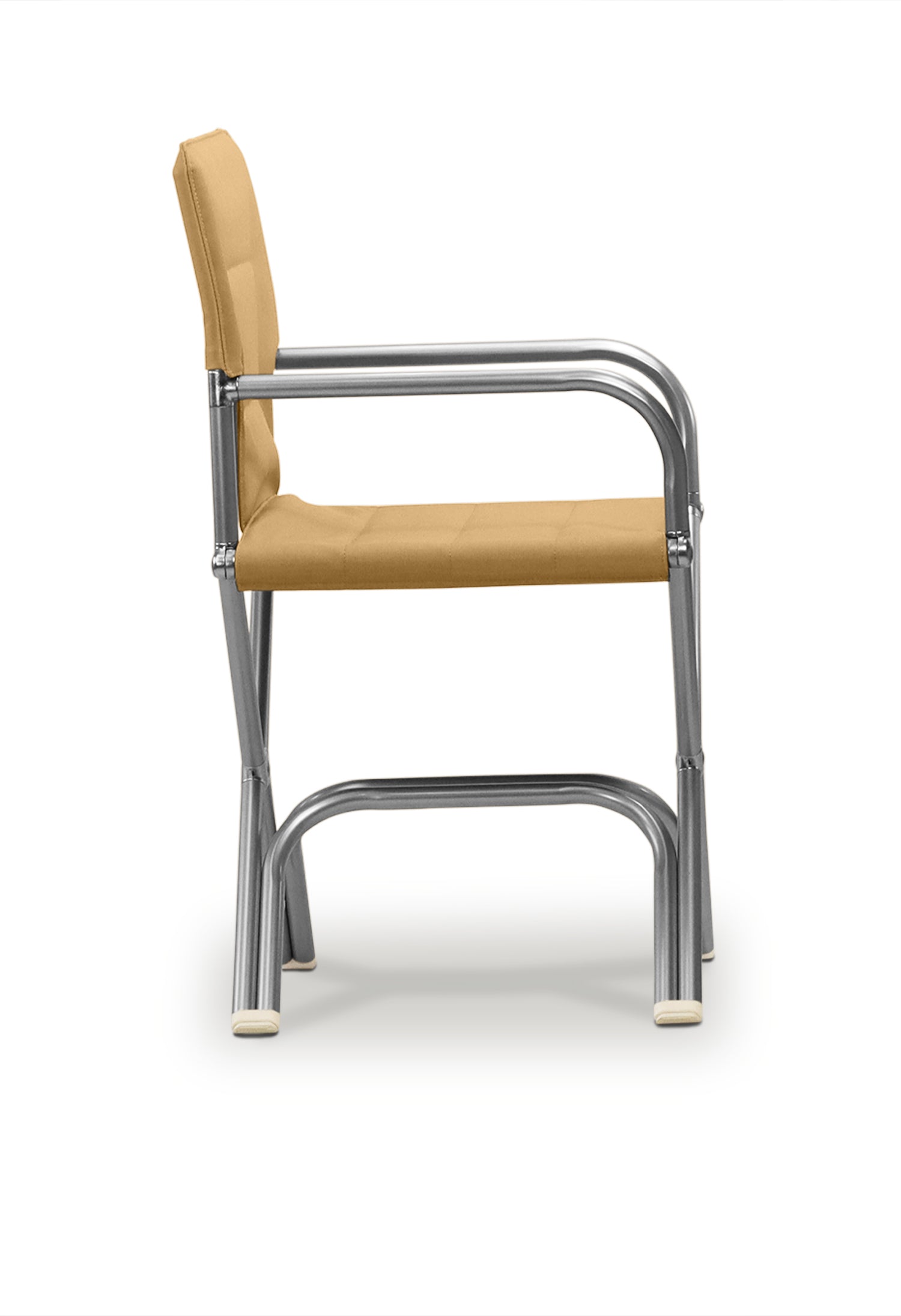 FORMA MARINE Boat Chair High-End Folding Aluminum with Teak Armrests and uniform Fabric A6000BRUNI #color_brown