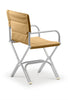 High-End Folding Aluminum Boat Chair with Teak Armrests-A6000BRUNI