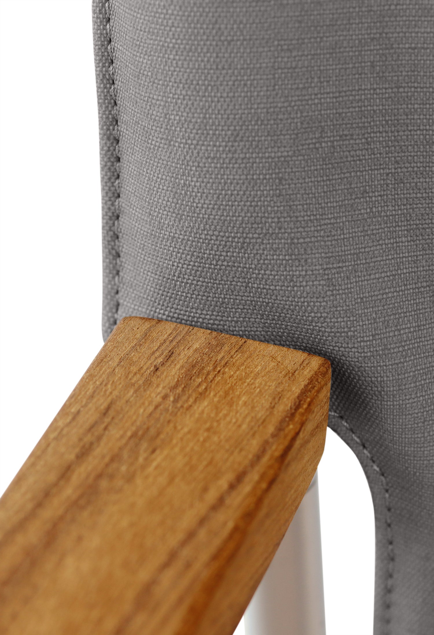 FORMA MARINE Boat Chair High-End Folding Aluminum with Teak Armrests and uniform Fabric A6000GTUNI #color_grey