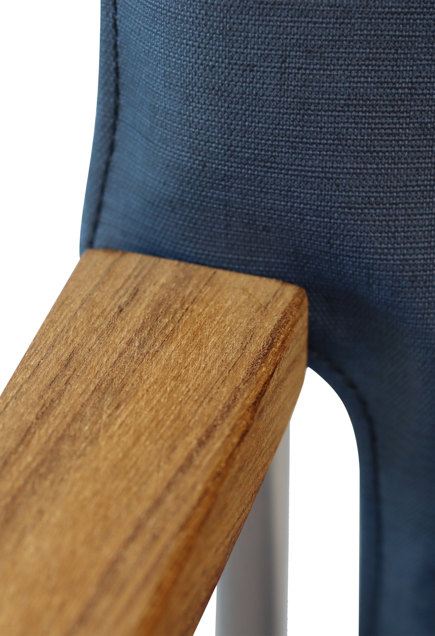 FORMA MARINE Boat Chair High-End Folding Aluminum with Teak Armrests and uniform Fabric A6000NBTUNI #color_navy