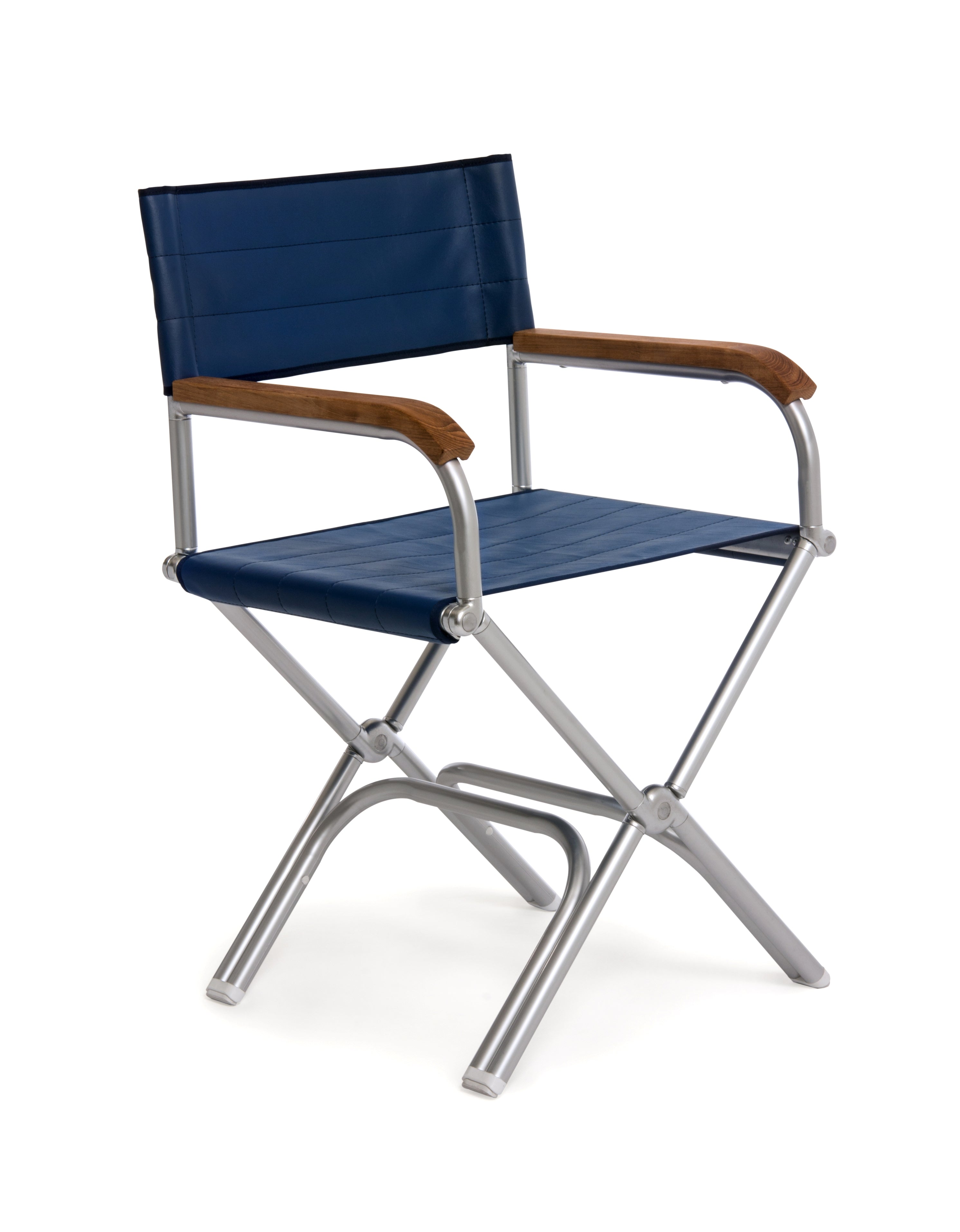 Forma Marine Bundle 2 Boat Chairs Folding AluminumTeak Armrests High end + Protective Bag BA6000VNBT-C #color_navy
