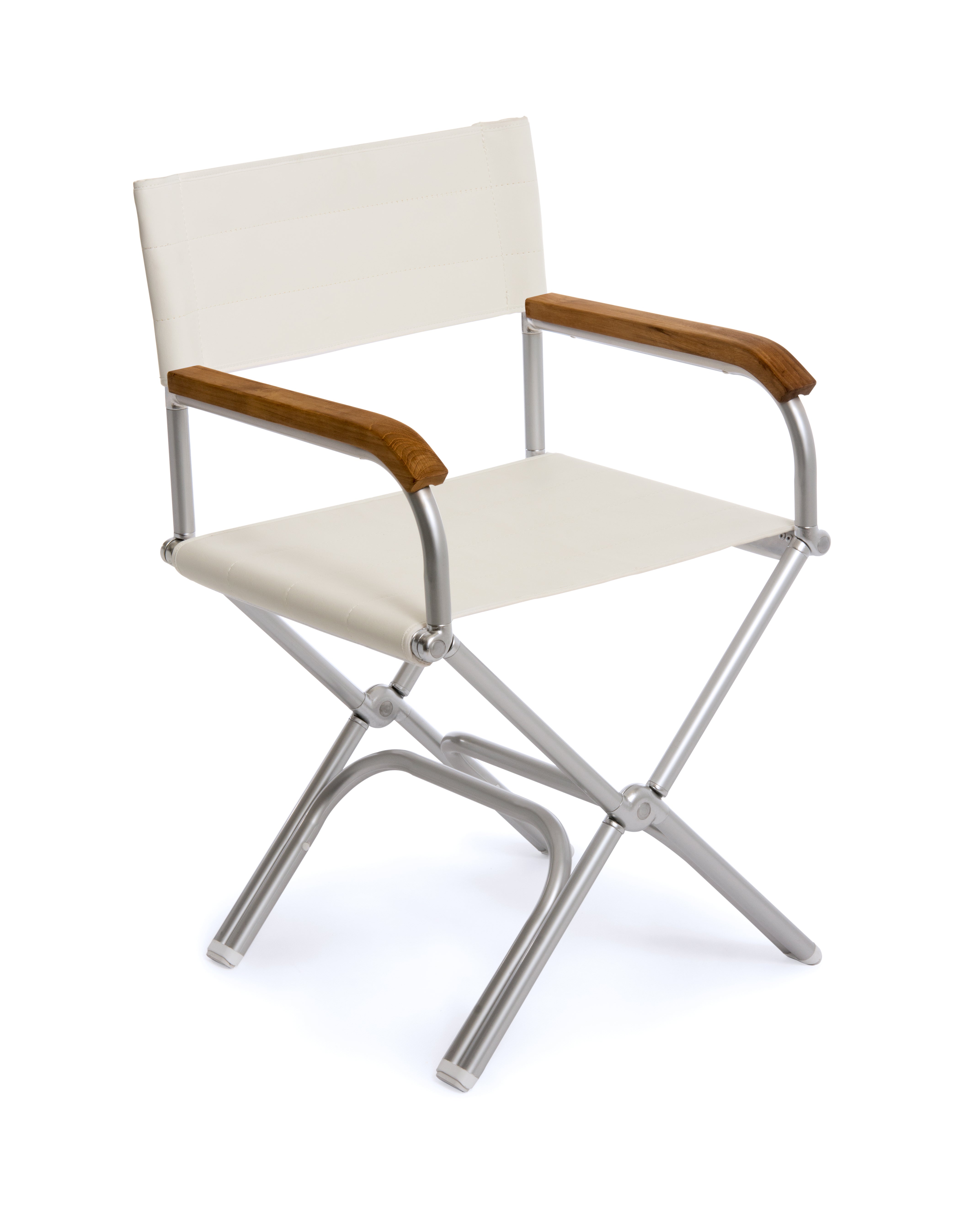 Forma Marine Bundle 2 Boat Chairs Folding AluminumTeak Armrests High end + Protective Bag BA6000VWT-C #color_white