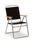 FORMA MARINE Folding Aluminum Black Outdoor Chair with Bamboo Armrests- Model PA160BL-BB