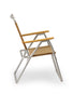 FORMA MARINE Folding Aluminum Brown Outdoor Chair with Bamboo Armrests- Model PA160BR-BB