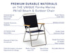 FORMA MARINE Folding Aluminum Black Outdoor Chair with Bamboo Armrests- Model PA160BL-BB
