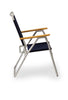FORMA MARINE Folding Aluminum Navy Blue Outdoor Chair with Bamboo Armrests- Model PA160NB-BB