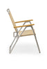 FORMA MARINE Folding Aluminum VINYL Off-White Outdoor Chair with Bamboo Armrests- Model PA160VW-BB