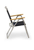 FORMA MARINE Folding Aluminum VINYL Navy Blue Outdoor Chair with Bamboo Armrests- Model PA160VNB-BB