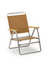 FORMA MARINE Folding Aluminum Brown Beach Chair with Bamboo Armrests-Recacril Fabric 'Plaz'-PA600BR-BB