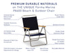 FORMA MARINE Folding Aluminum Brown Beach Chair with Bamboo Armrests-Recacril Fabric 'Plaz'-PA600BR-BB