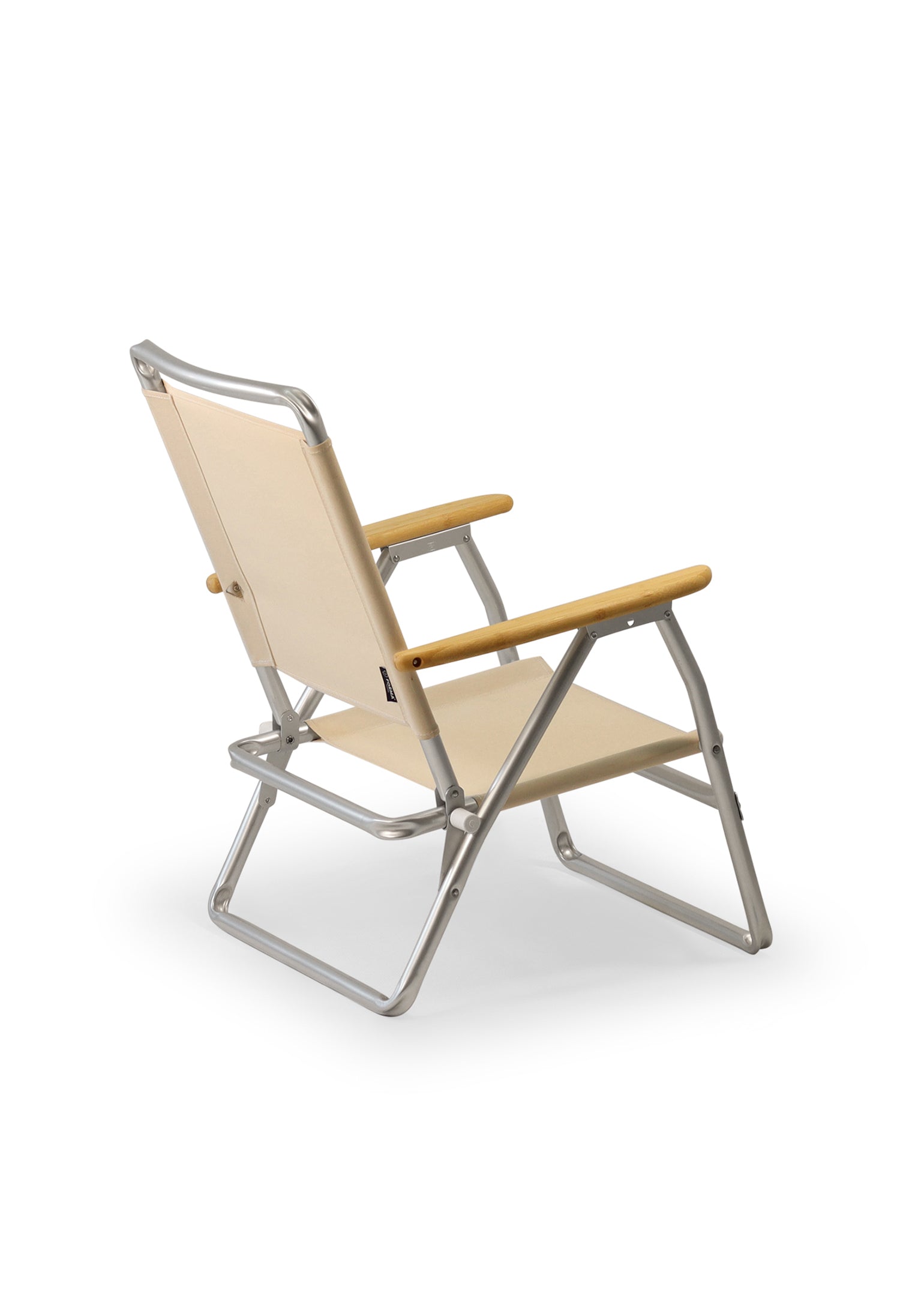 FORMA MARINE Outdoor Chair with Bamboo Armrests Folding Aluminum VINYL Off- white PA600VW-BB #color_beige