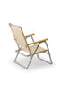 FORMA MARINE Folding Aluminum Off- White Beach Chair with Bamboo Armrests-Textilene Fabric 'Plaz'-PA600VW-BB