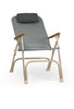 FORMA MARINE Aluminum Folding Reclining Boat Chair with Teak Armrests Uniform Fabric R120G