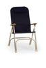 FORMA MARINE Aluminum Folding Reclining Boat Chair with Teak Armrests Uniform Fabric R120NB
