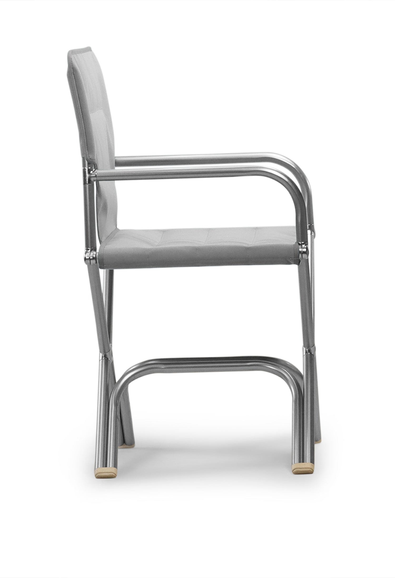 FORMA MARINE Boat Chair High-End Folding Aluminum with Teak Armrests and uniform Fabric A6000GUNI #color_grey