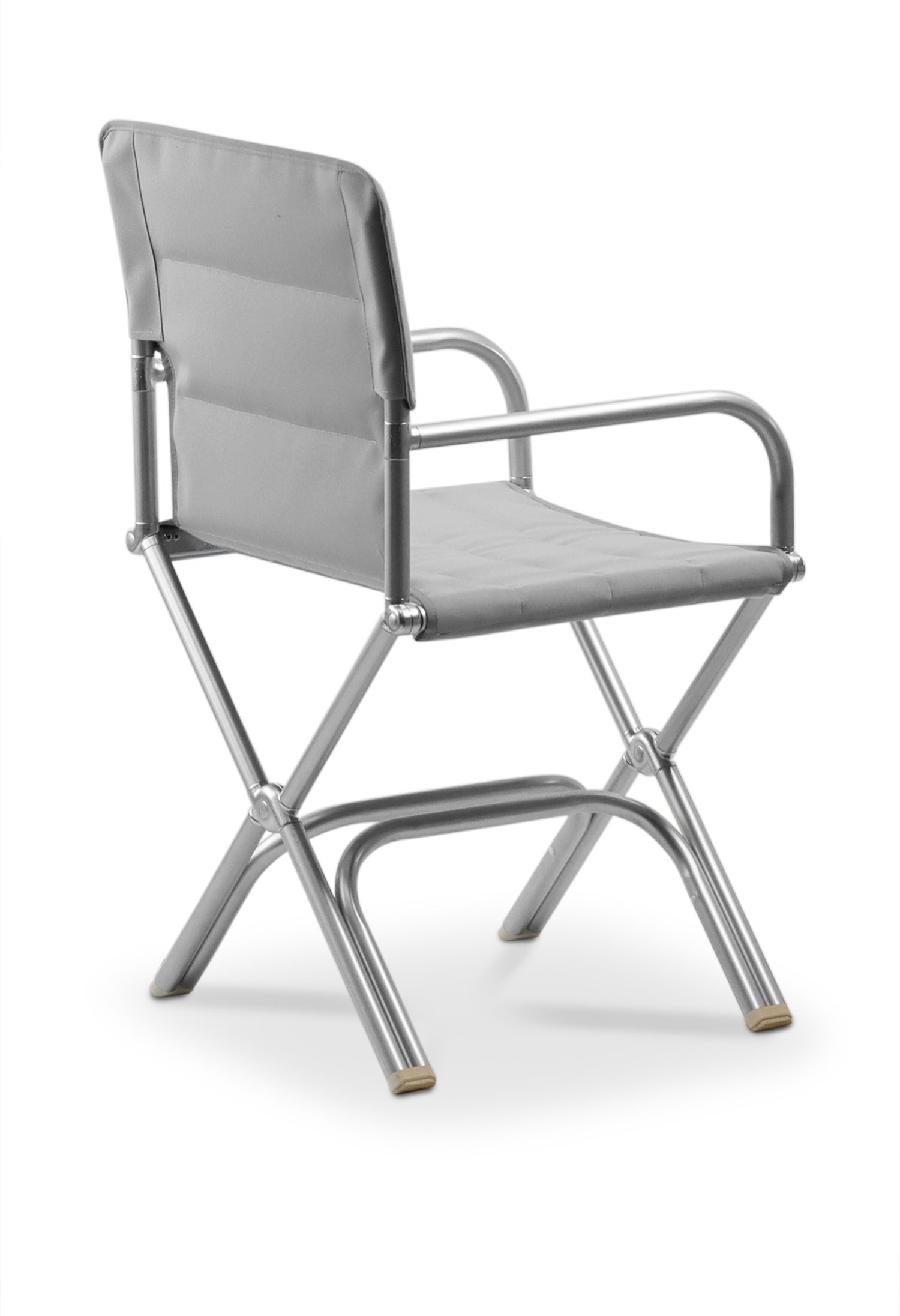 FORMA MARINE Boat Chair High-End Folding Aluminum with Teak Armrests and uniform Fabric A6000GUNI #color_grey