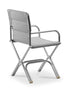 High-End Folding Aluminum Boat Chair with Teak Armrests-A6000UNIG