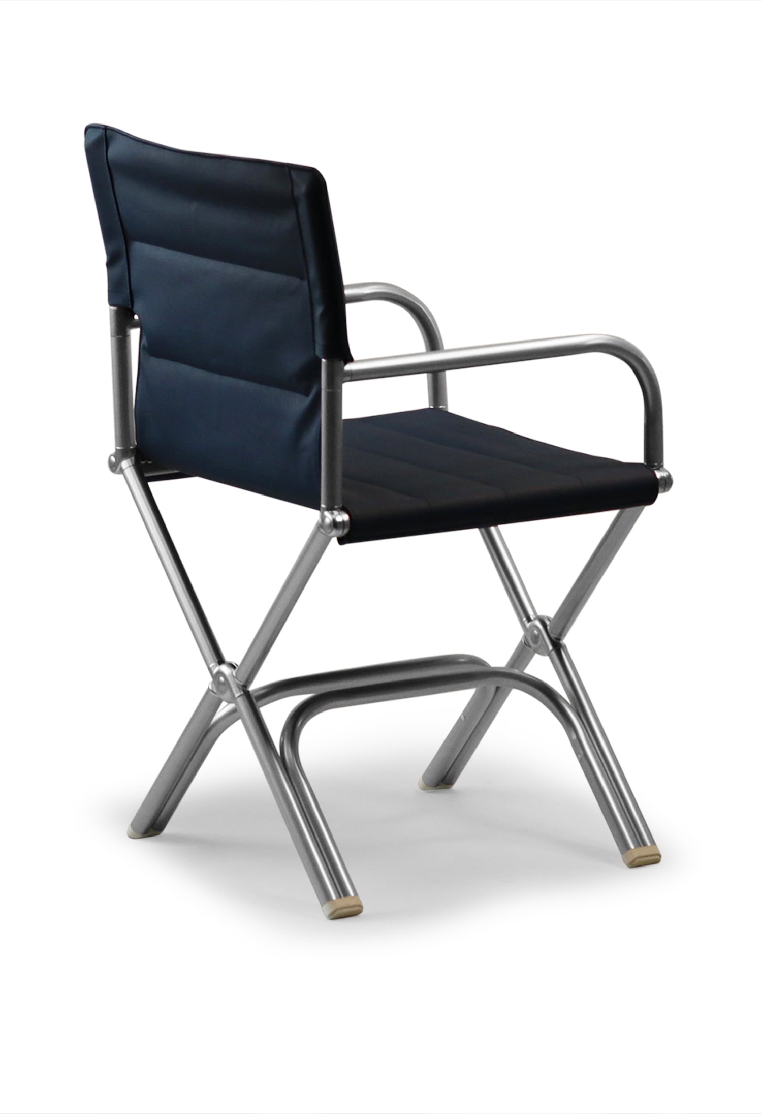 FORMA MARINE Boat Chair High-End Folding Aluminum with Teak Armrests and uniform Fabric A6000NBUNI #color_navy