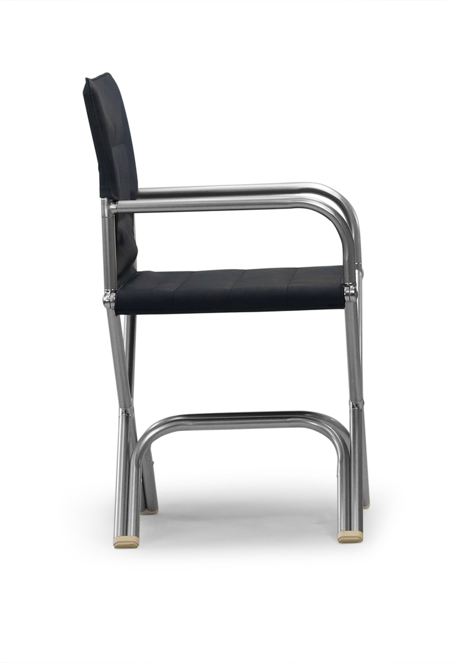 FORMA MARINE Boat Chair High-End Folding Aluminum with Teak Armrests and uniform Fabric A6000NBUNI #color_navy