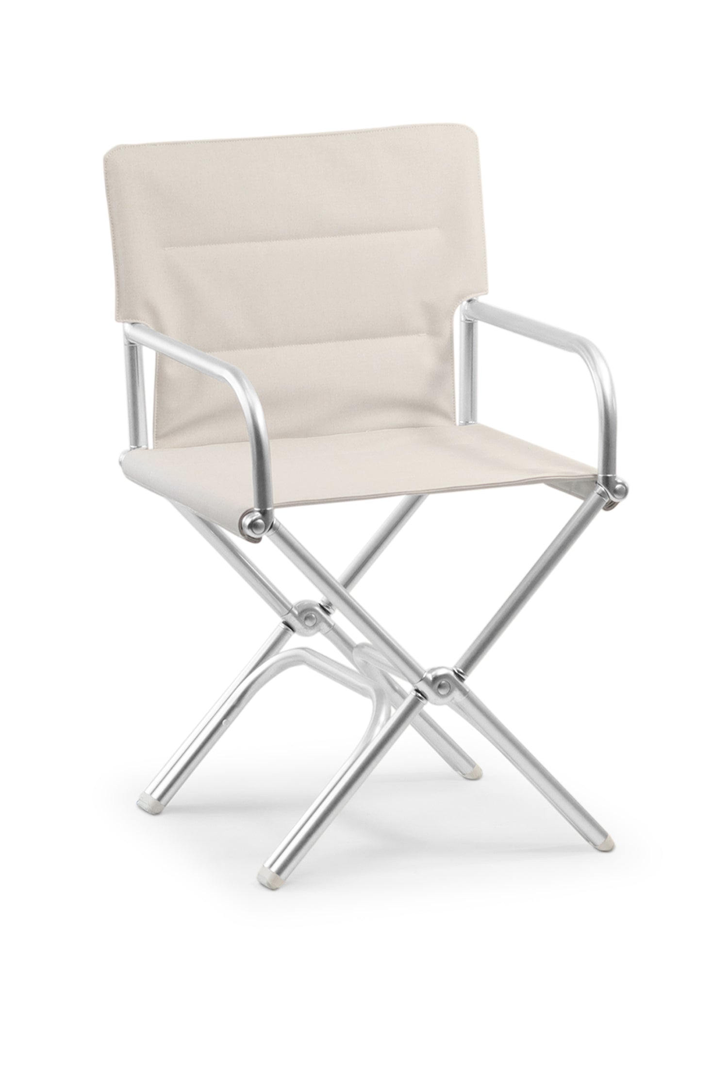FORMA MARINE Boat Chair High-End Folding Aluminum with Teak Armrests and uniform Fabric A6000WUNI #color_white