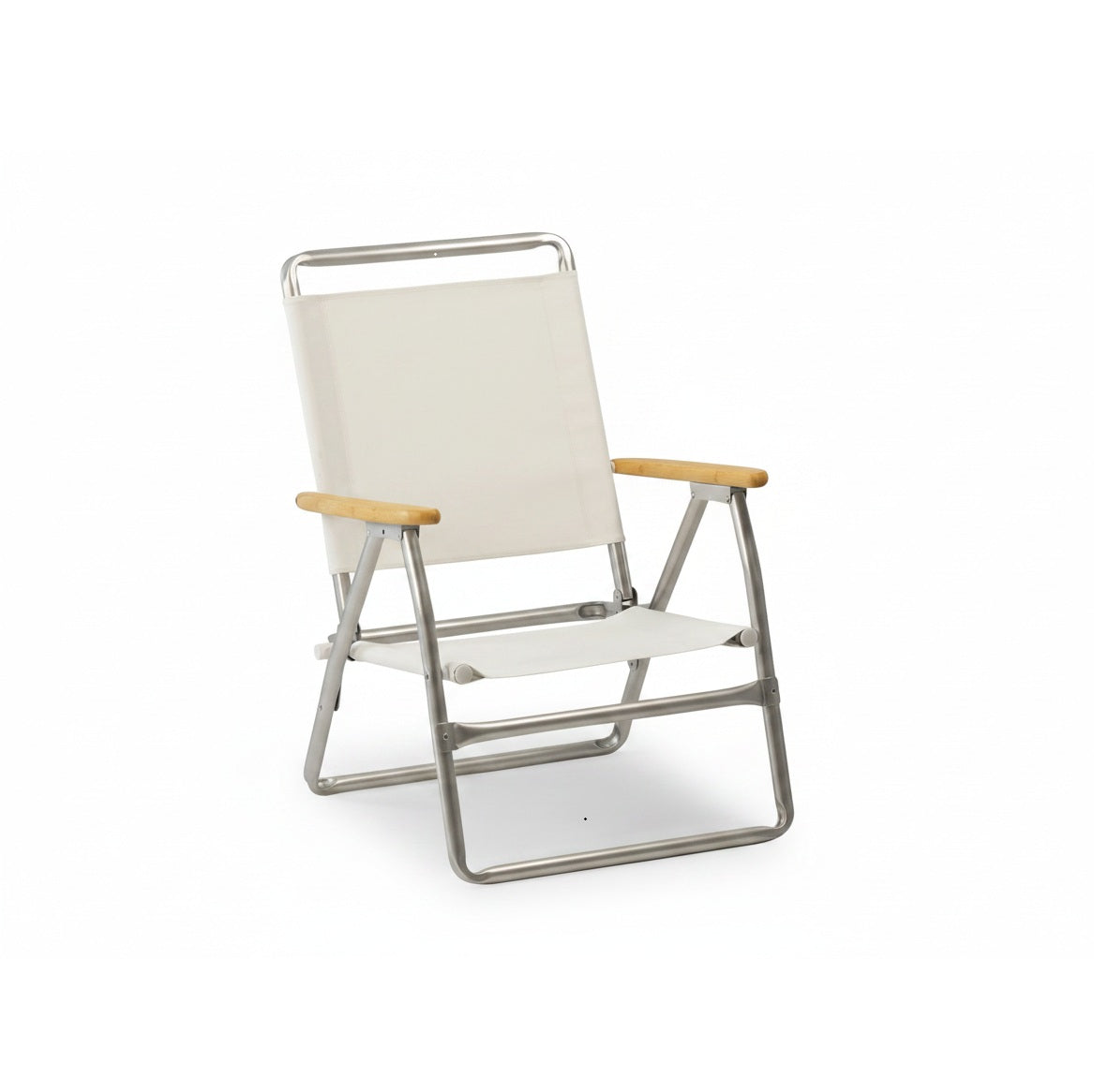FORMA MARINE Outdoor Chair with Bamboo Armrests Folding Aluminum Off-White  PA600W-BB #color_white