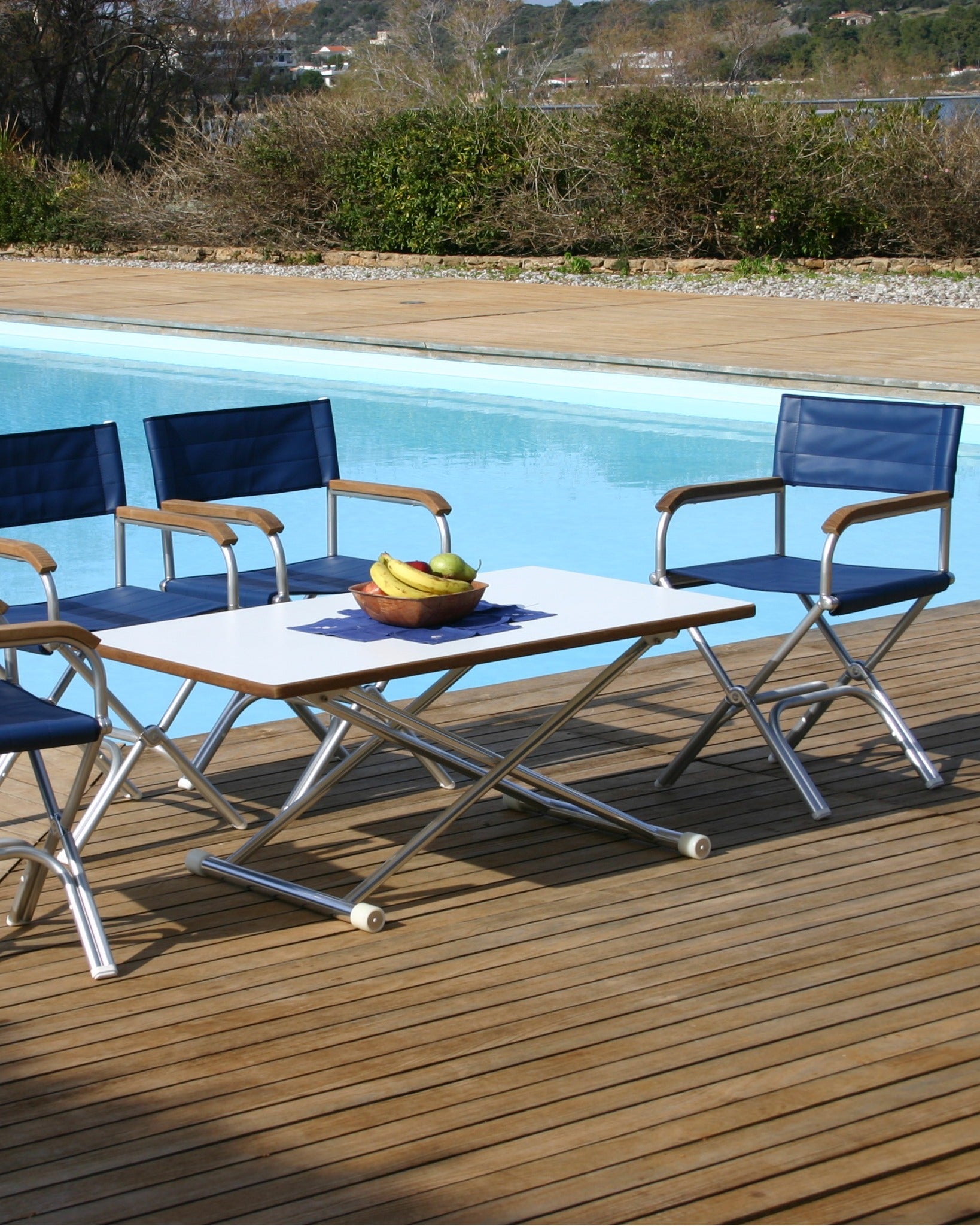 FORMA MARINE Boat Chair High-End Folding Aluminum Blue Vinyl, A6000VB #color_navy vinyl