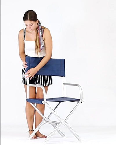 FORMA MARINE Boat Chair High-End Folding Aluminum Blue Vinyl, A6000VB #color_navy vinyl