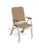 FORMA MARINE Folding Aluminum High Back Brown Padded Large Boat Chair with Teak Armrests, Model V100BR