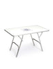 Forma Marine Folding Aluminum and White Melamine Boat Table Adjustable to 2 Fixed Heights 56/73cm-M600
