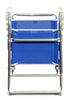 FORMA MARINE Folding Aluminum Blue Outdoor Chair with Teak Armrests-Textilene Fabric, Model PA160BT