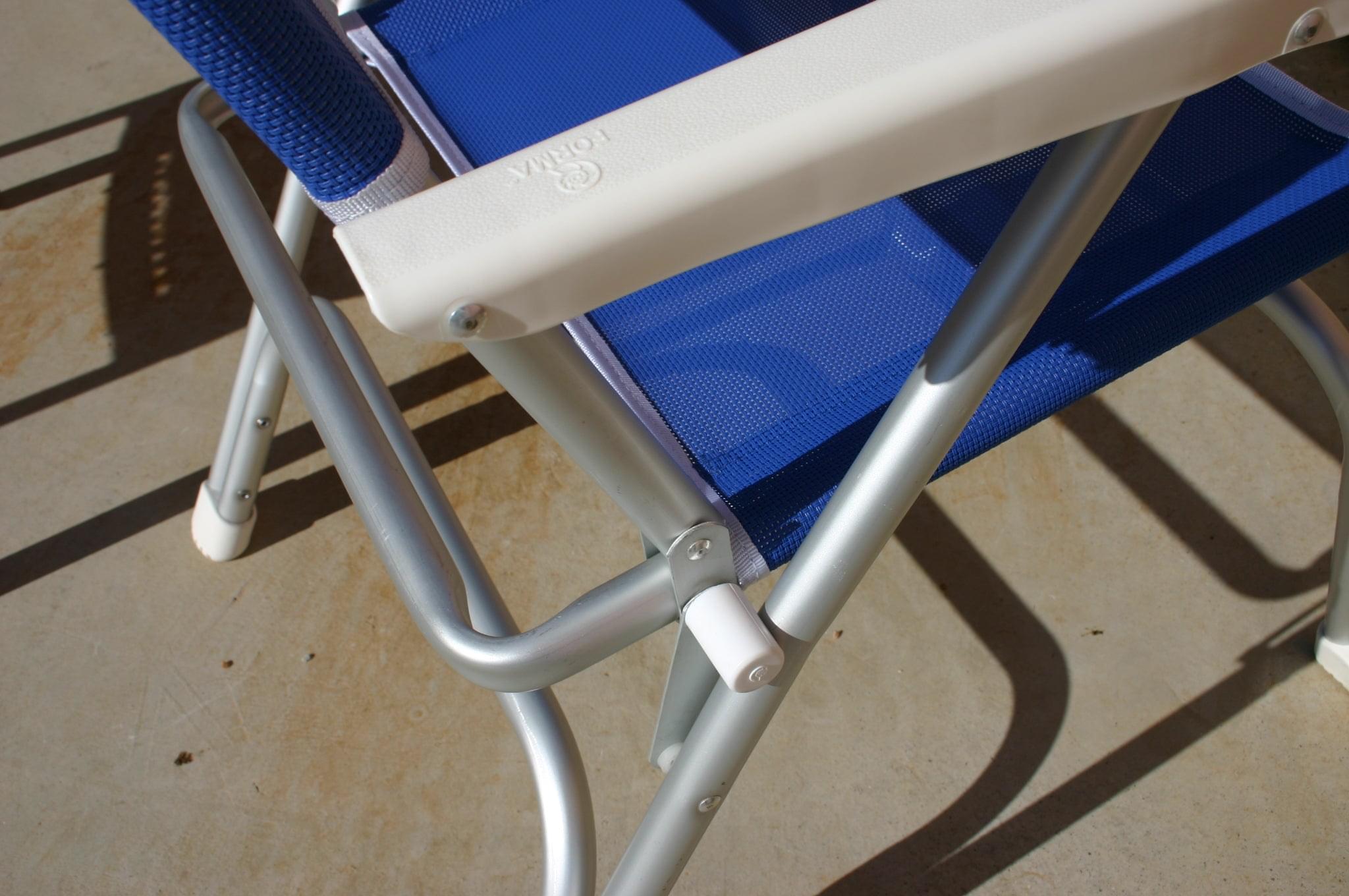 FORMA MARINE Boat Chair Folding Aluminum White Textilene Fabric White Plastic Armrests, Set of 2 M100PW #color_white vinyl