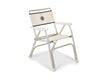 Folding Aluminum Boat Chair White Plastic Armrests-M100P