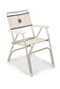 FORMA MARINE Folding Aluminum White Boat Chair White Plastic Armrests, Model M100PW