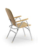 FORMA MARINE Folding Aluminum Brown Boat Chair with Teak Armrests Uniform Fabric, Model M120BR