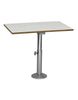Marine grade Plywood with White Formica Table Top 45 x 88 cm, on aluminum adjustable table base