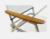 Folding Aluminum Boat Chair with Teak  Armrests Uniform Fabric M120